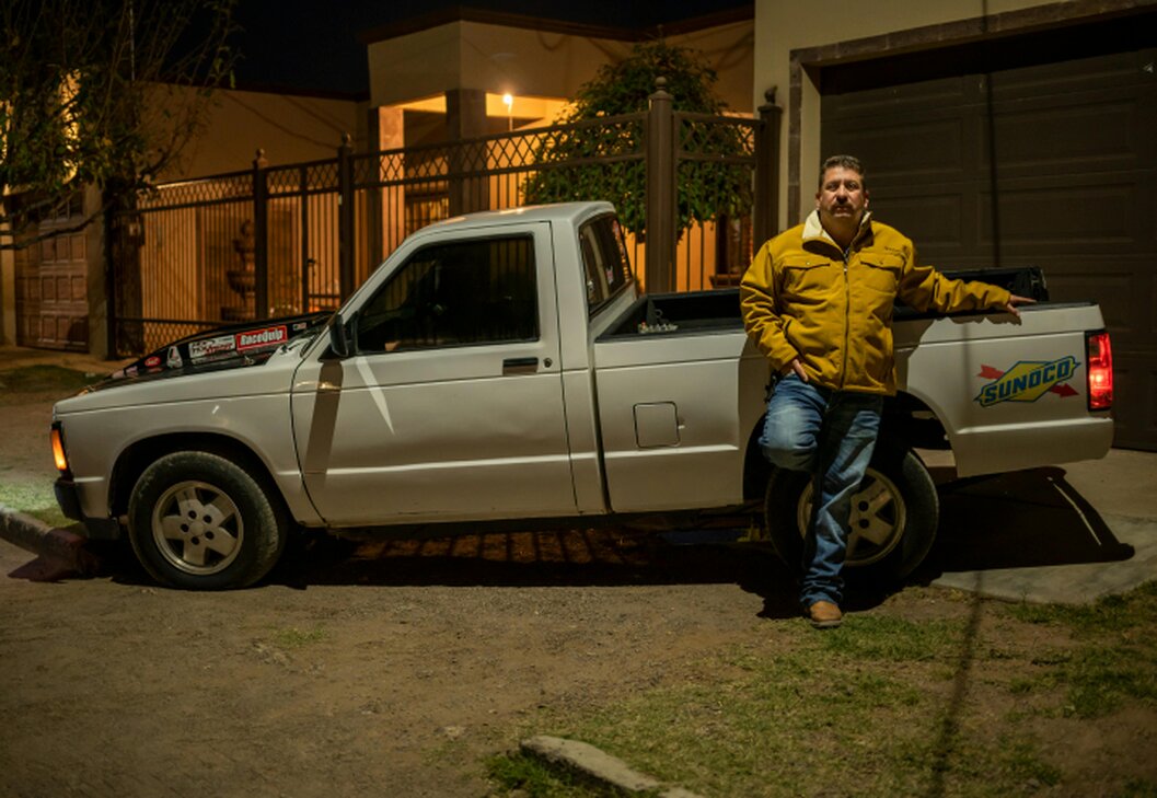 Taxi en máquina de alineación y balanceo